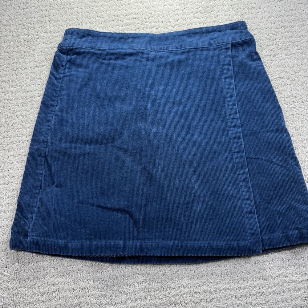 Copper Key Mini Skirt Women's Size Medium Blue Corduroy‎ Elastic Waste